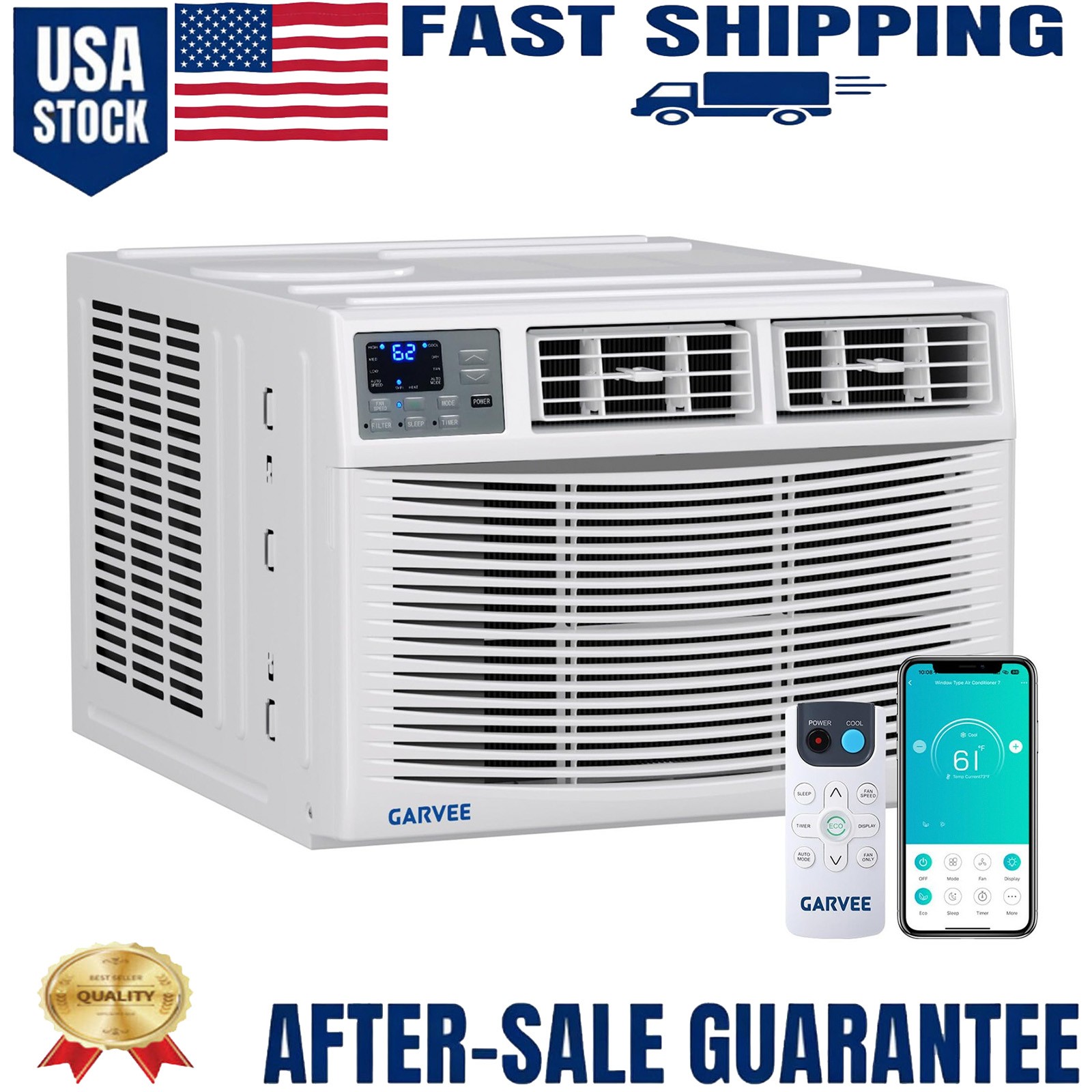 Versatile 8000 BTU Window Air Conditioner & Heater Combo Window-Mounted AC Unit