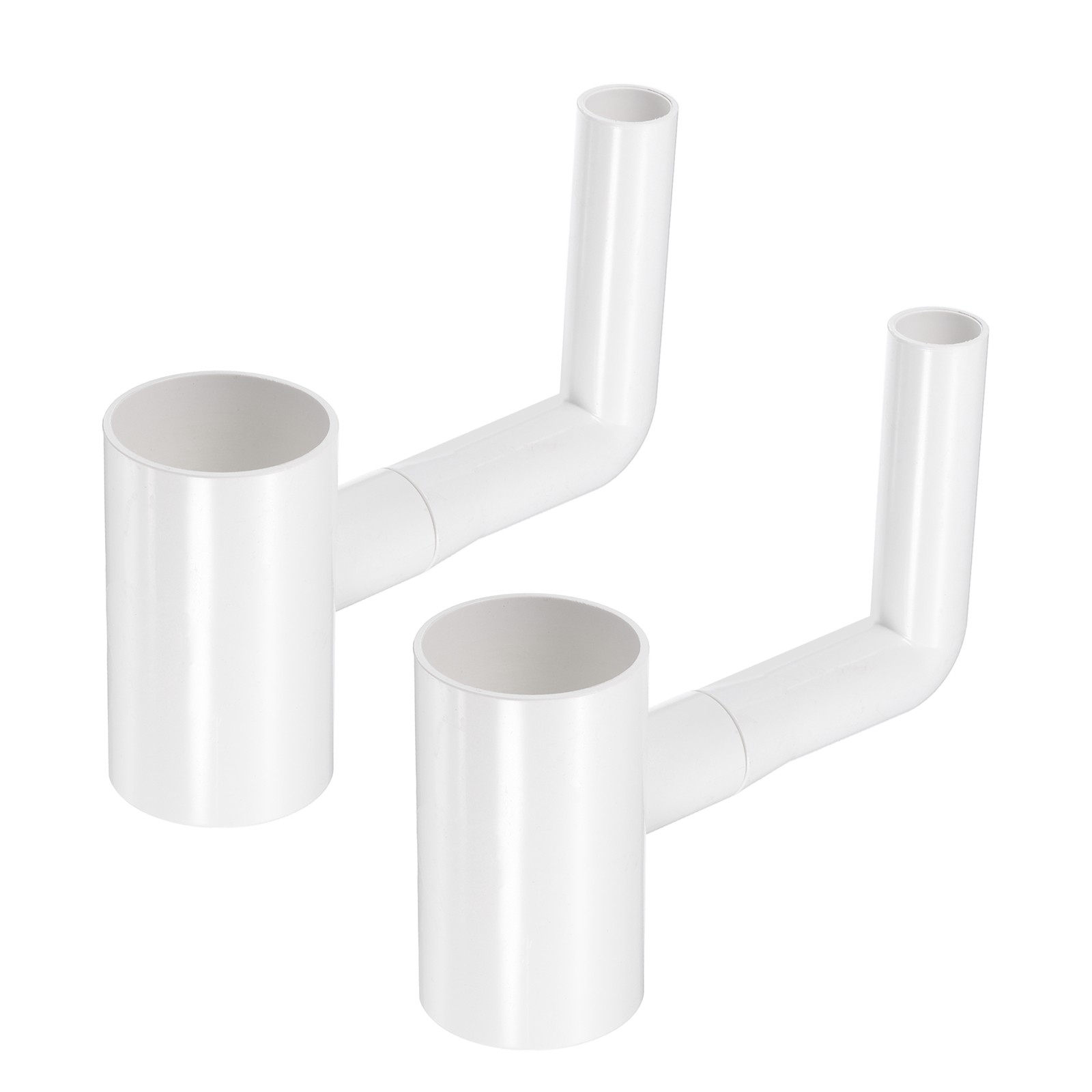 2 Pcs 50x25mm PVC Three-Way Air Conditioner Drain Hose Connector, White