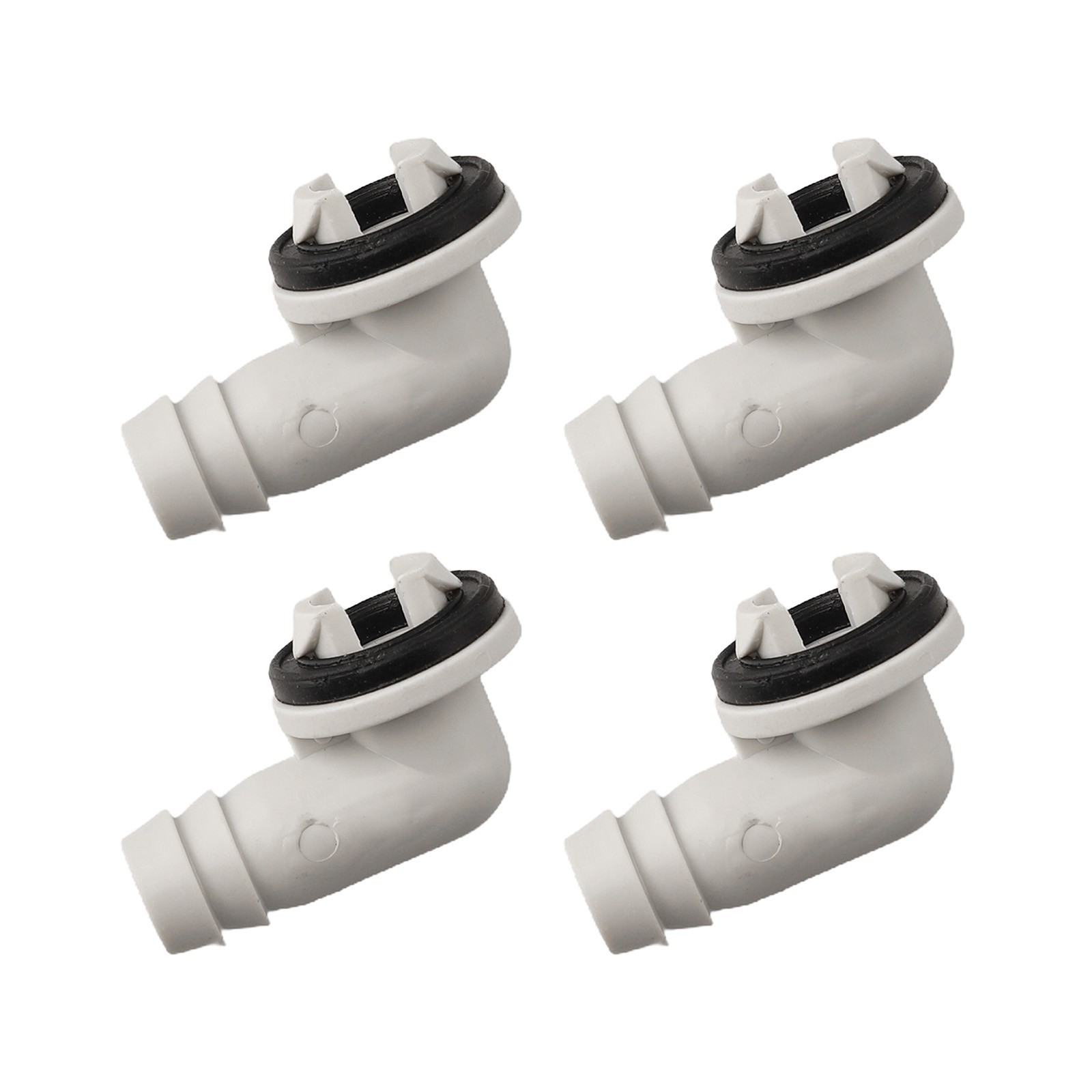 Plastic Air Conditioner AC Drain Hose Connector Elbow Fitting & Rubber Ring Kit