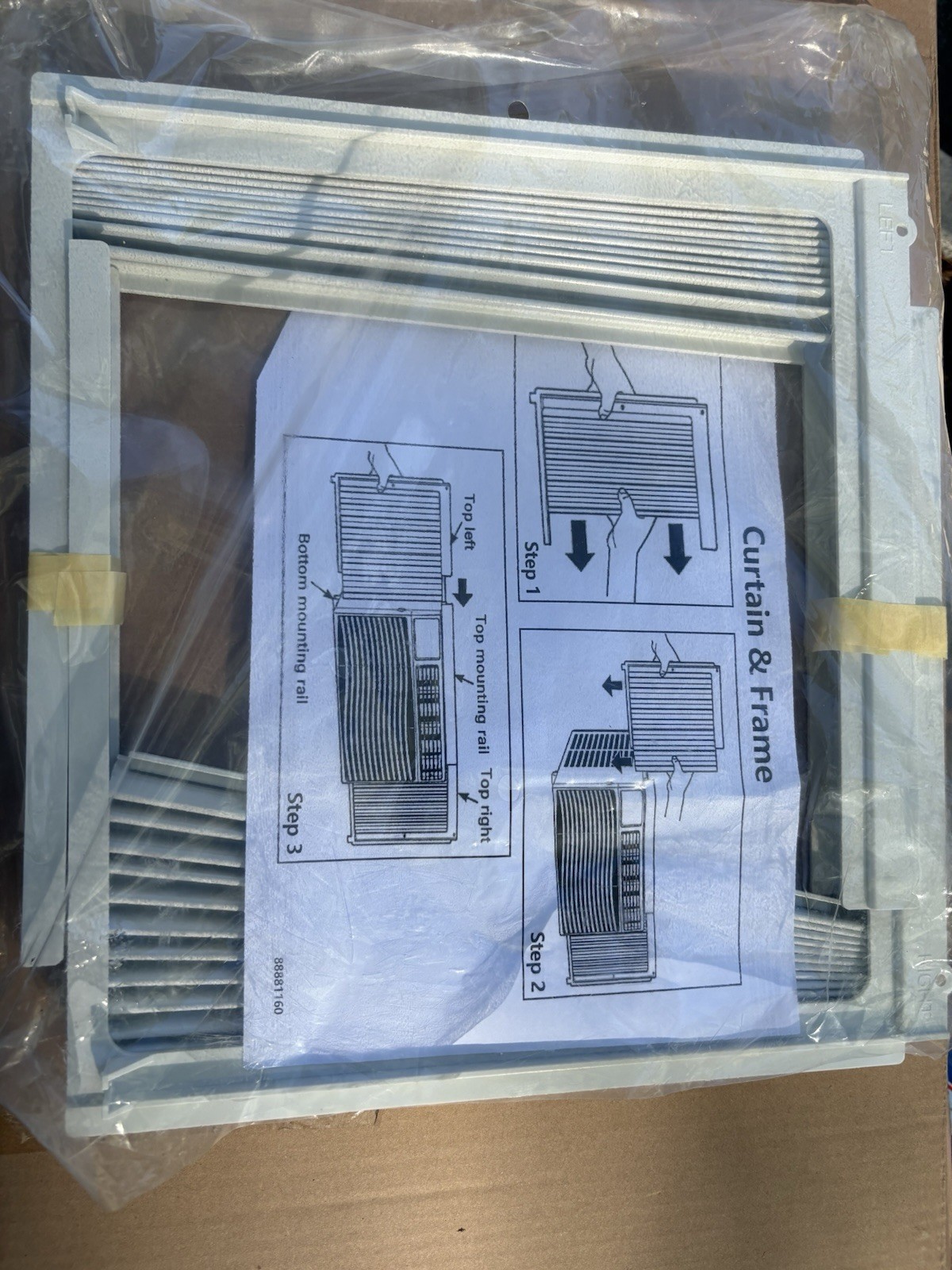 Window Air Conditioner Curtain Frame Kit White Plastic Replacement