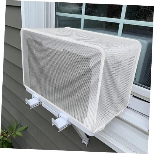 Mesh Outdoor Window Air Conditioner Cover for U-Shaped Window Air White