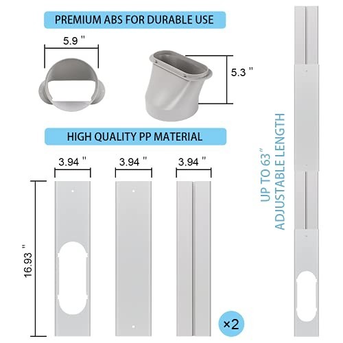 Portable Air Conditioner Window Vent Kit with 5.9” Exhaust Hose Adjustable Porta