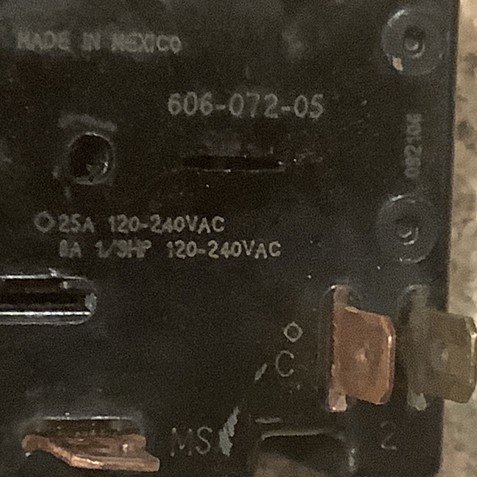 Function Switch For room A/C GE ASR 6379-4617 p/n 606-072-05 3speed