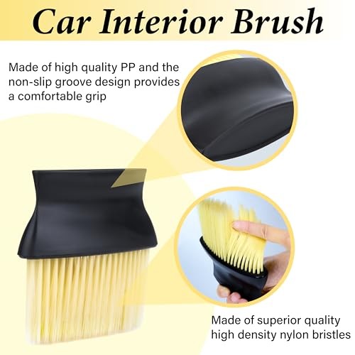 Car Interior Brush, Automotive Interior Dusting Brush, Car Interior Yellow