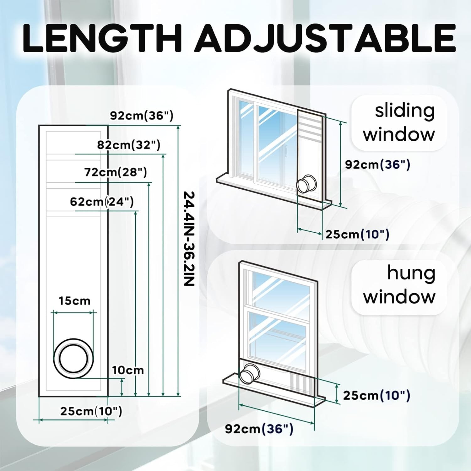 Window Seal for Portable Air Conditioner, 100% Tight Sealing Effect | 10×24~3…
