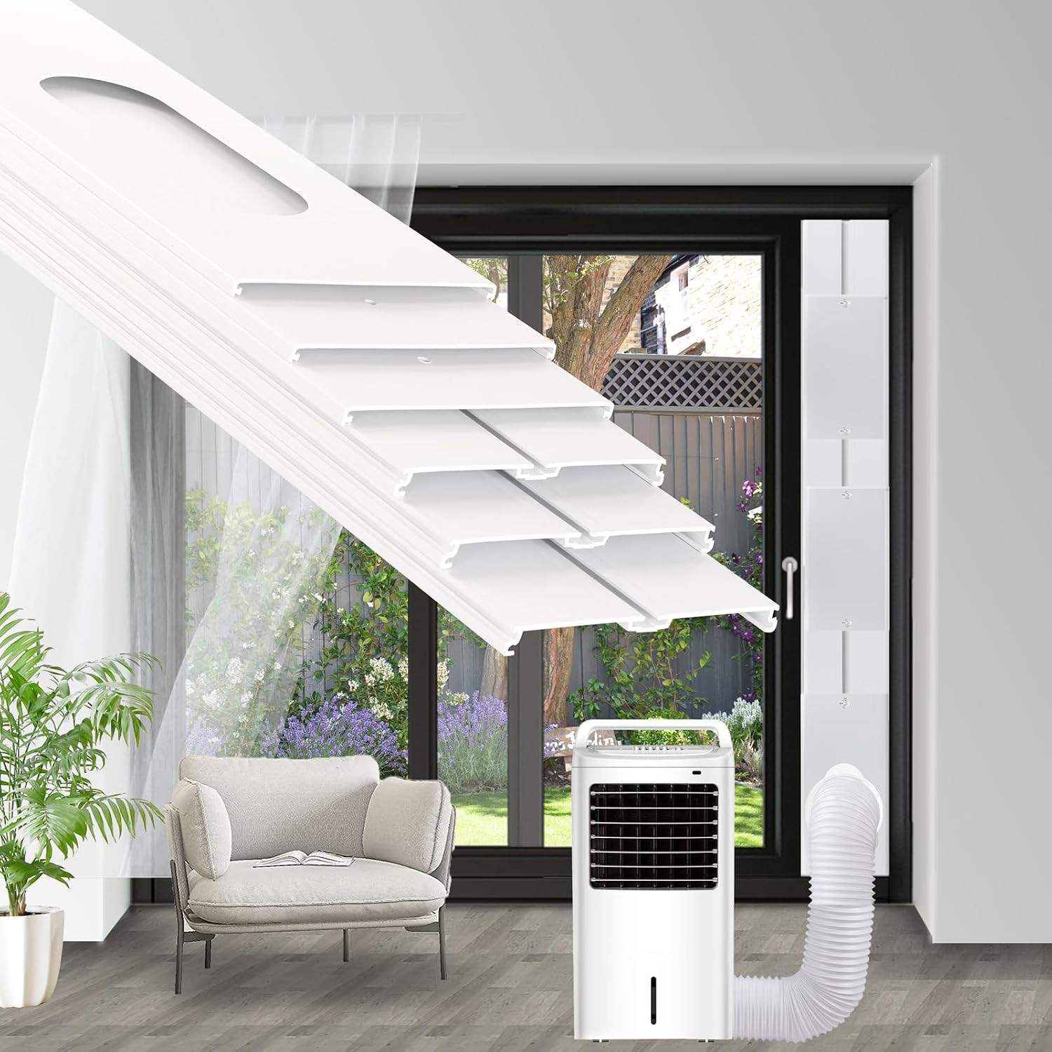Portable Air Conditioner Sliding Door Vent Kit, 2024 New Upgrade Portable Air Co