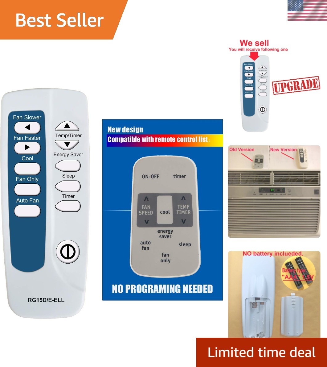 Best Choice Ergonomic Frigidaire AC Remote Replacement – Fits Models RG15D/E-ELL