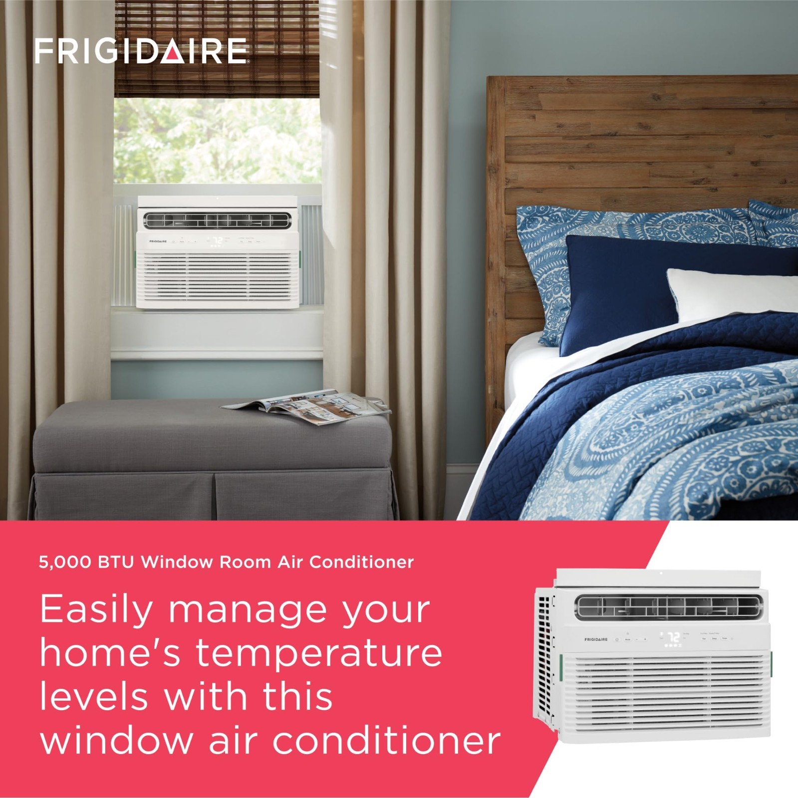 Frigidaire FHWC054TE1 5000 BTU Window Air Conditioner Remote 115V White