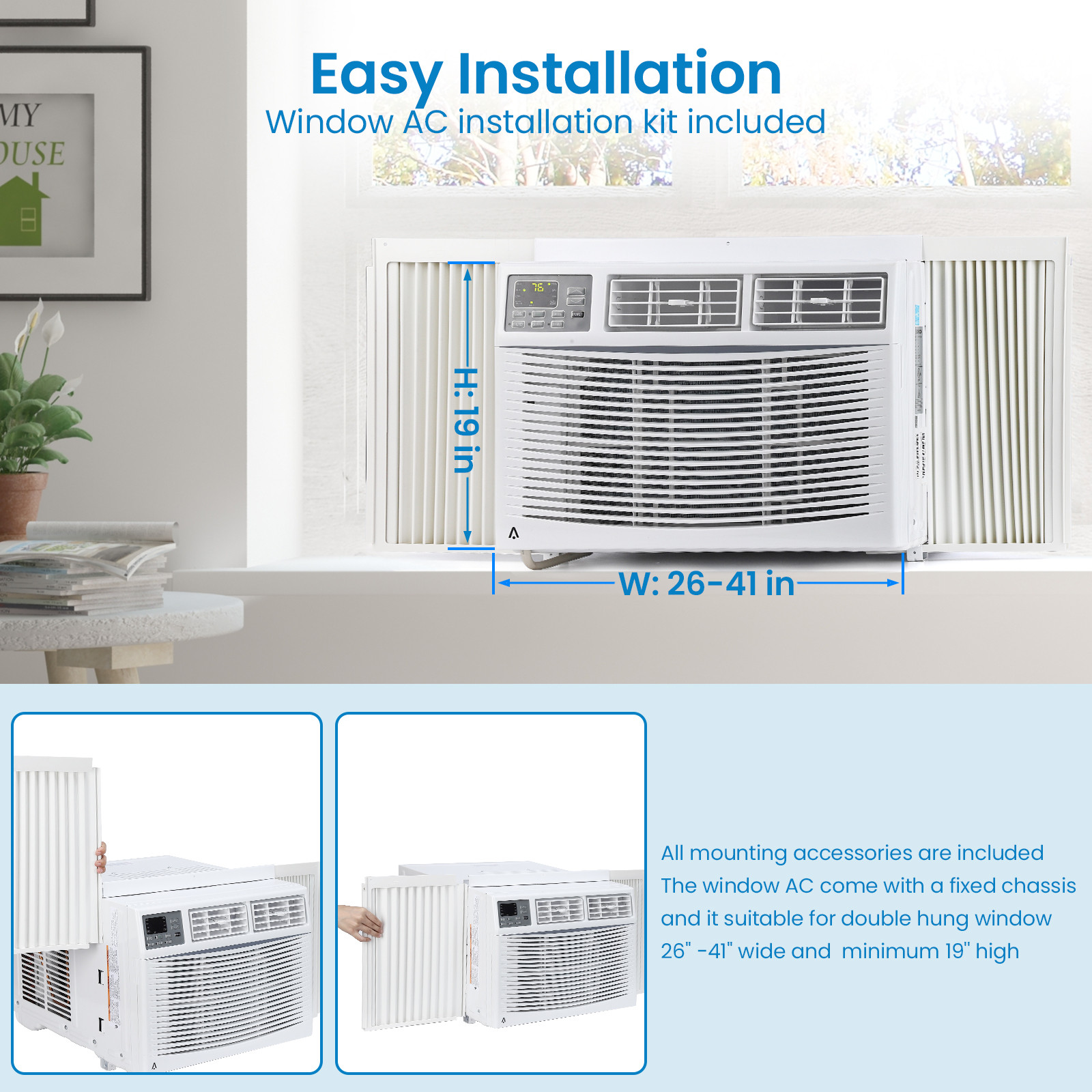 10,000BTU Window Air Conditioner Dry Cool for 450 Sq.Ft Remote/App Control
