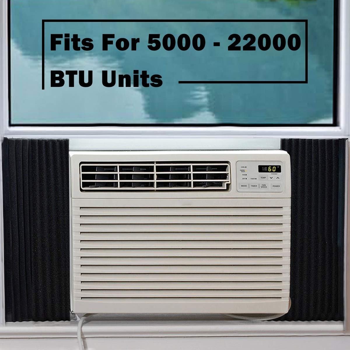 Foam Insulation Panels for Window AC Units, 2 Pack, Black, 17&Prime;x9&Prime;x7/8&Prime; – Energy
