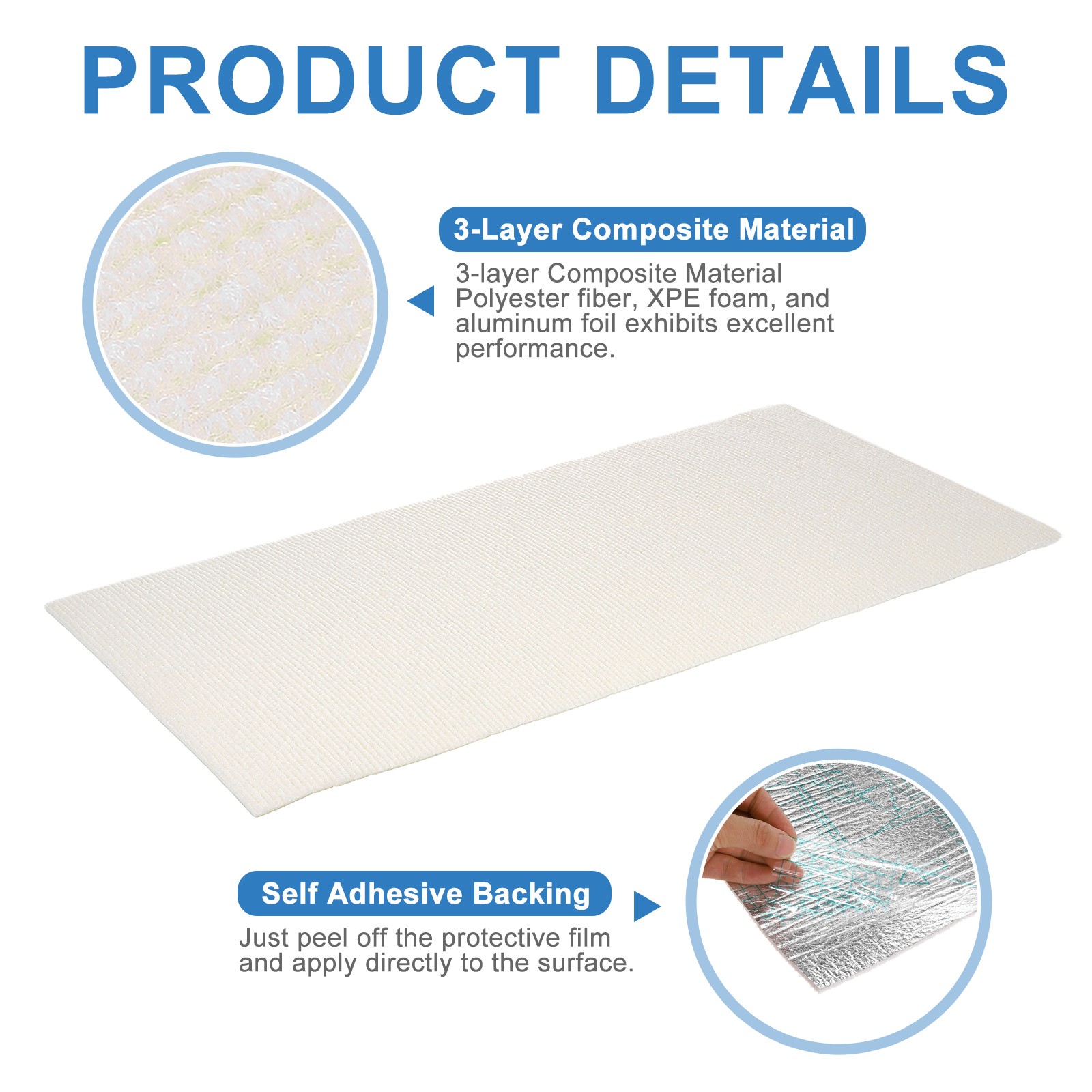 Air Conditioner Drip Cushion 24&Prime;x12&Prime;x5/32&Prime; Self-Adhesive AC Top Pad White