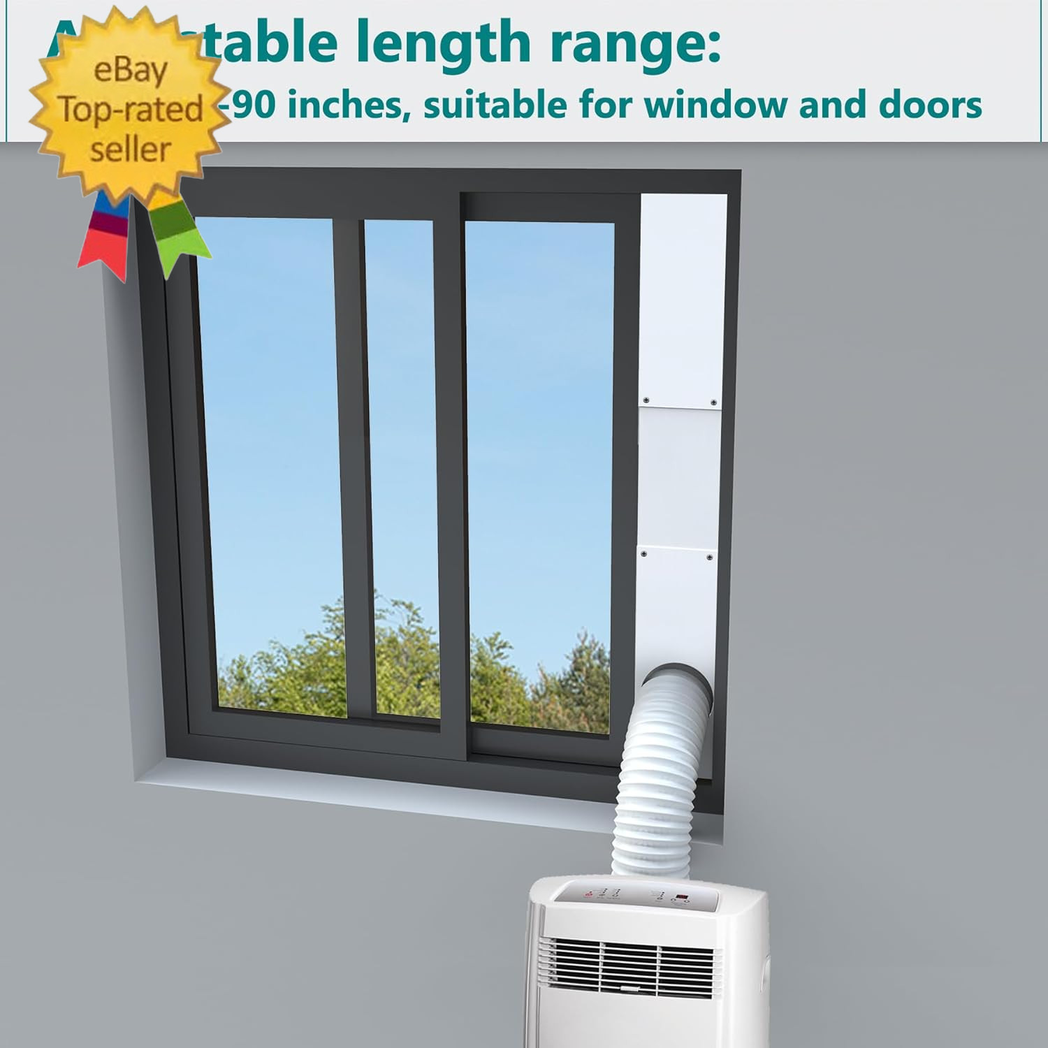 Sliding Door Kit for Portable Air Conditioner,Adjustable Seal Panels for Portabl