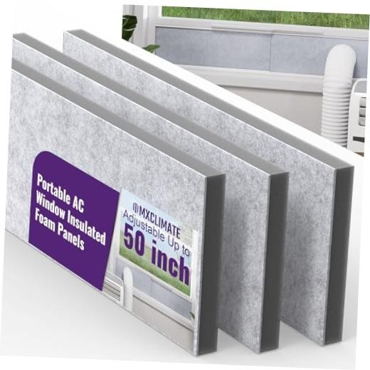 Insulated Foam Panels for Portable AC Window Vent Kit,Adjustable Thick Air