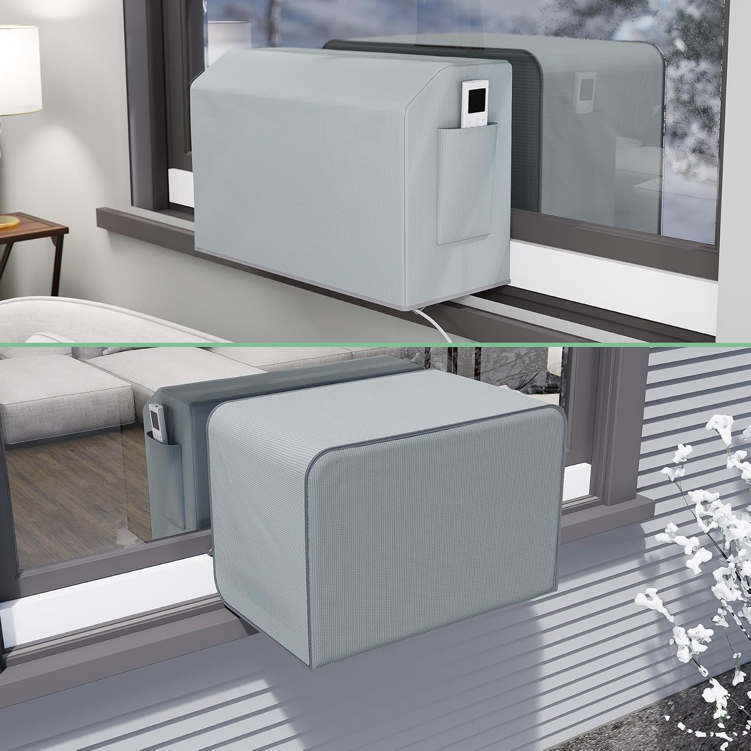 Window Air Conditioner Cover Kit for U-Shape Window AC,Magnetic Easy Install,…