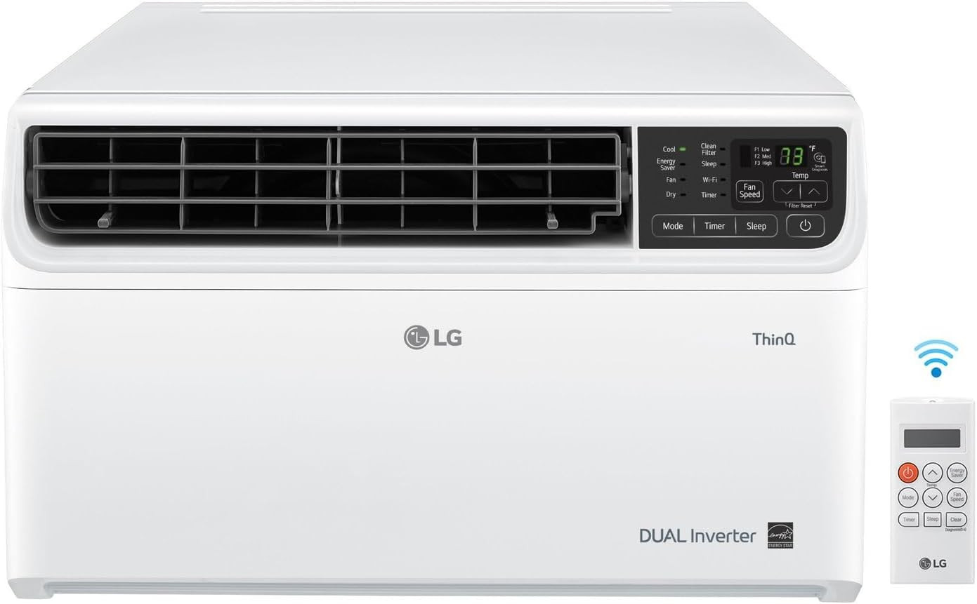 LG ,000 BTU Dual Inverter Smart Window Air Conditioner, 115V, Cools 340 Sq. Ft.