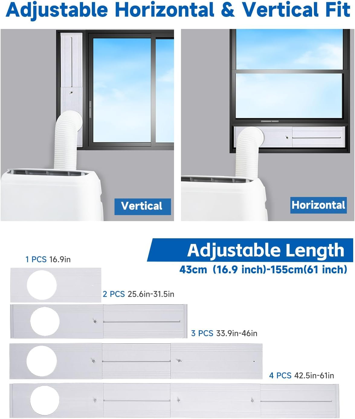 2026 Upgraded Portable Air Conditioner Window Kit with Exhaust Hose, Universal 4