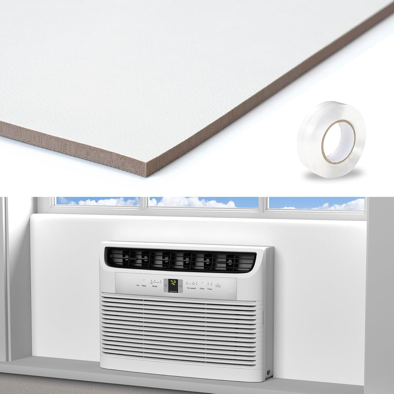 Window Air Conditioner Side Panels,Full Surround AC Foam Panel for Indoor Window