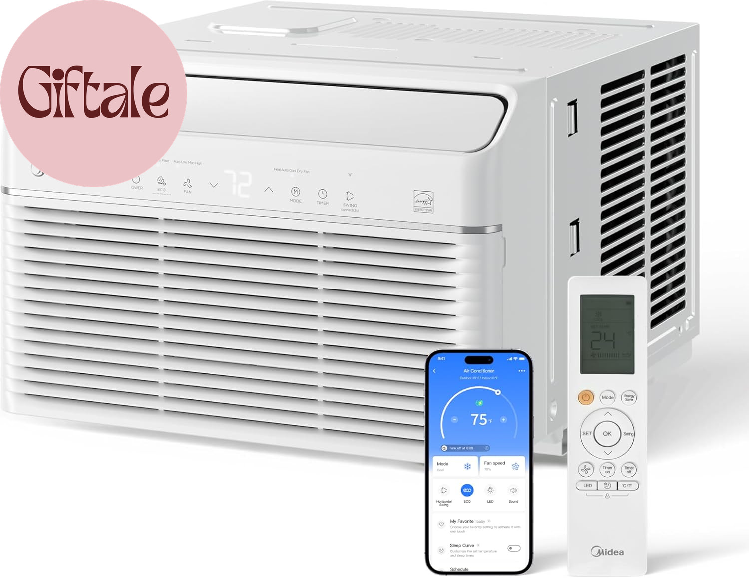 12000 BTU Inverter Window Air Conditioner with Heat Quiet AC Heater Combo