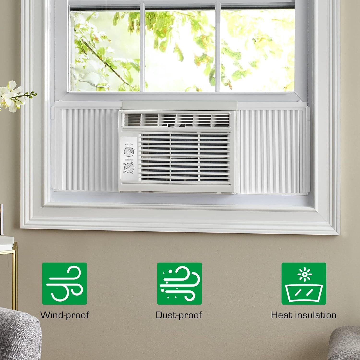 Window Air Conditioner Side Panel Fit Most 8000 Btu Units Dust Filter Fast Co…