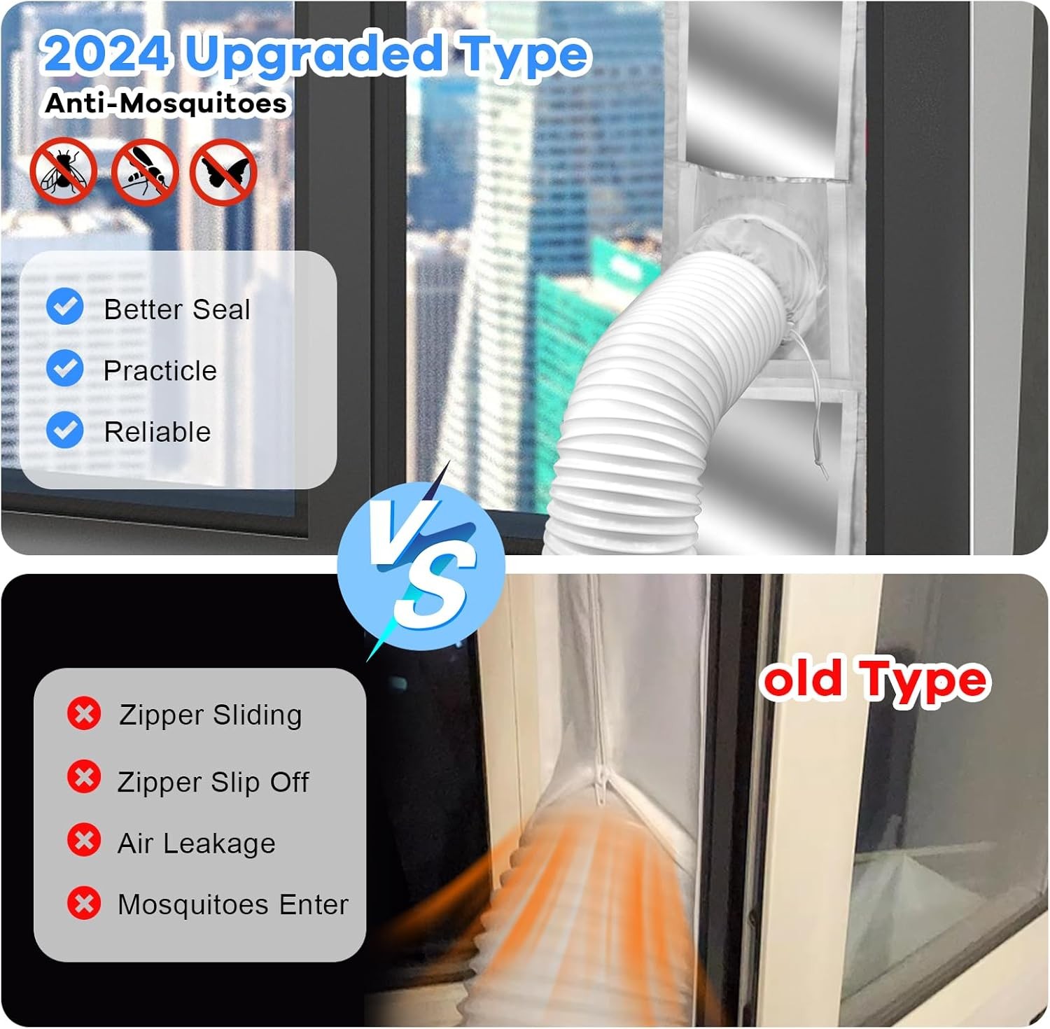 Portable Air Conditioner Window Vent Kit Universal Sliding Window Seal Kit