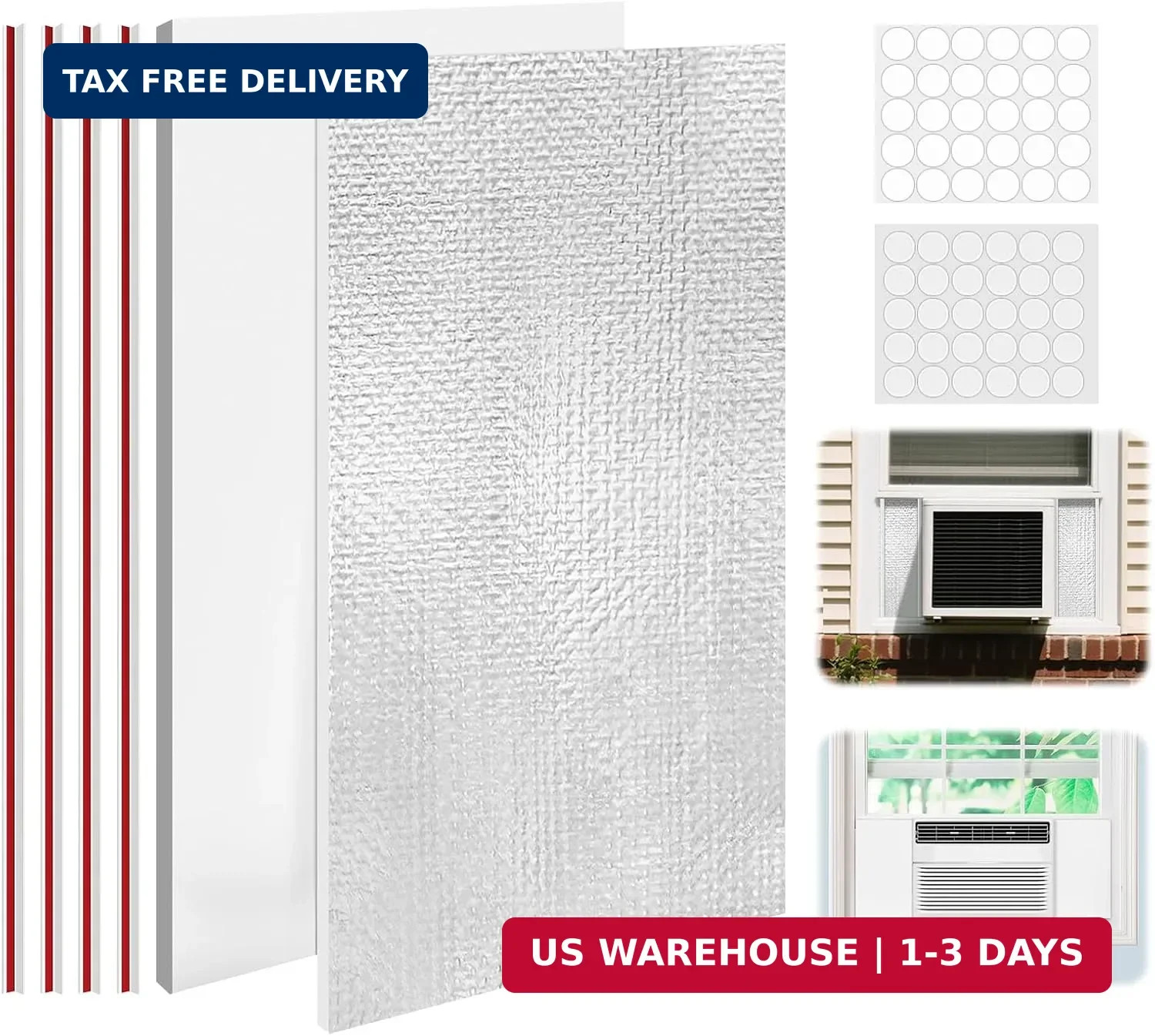 Window Air Conditioner Insulated Foam Panels, Air Conditioner Window Seal Kit,Wi