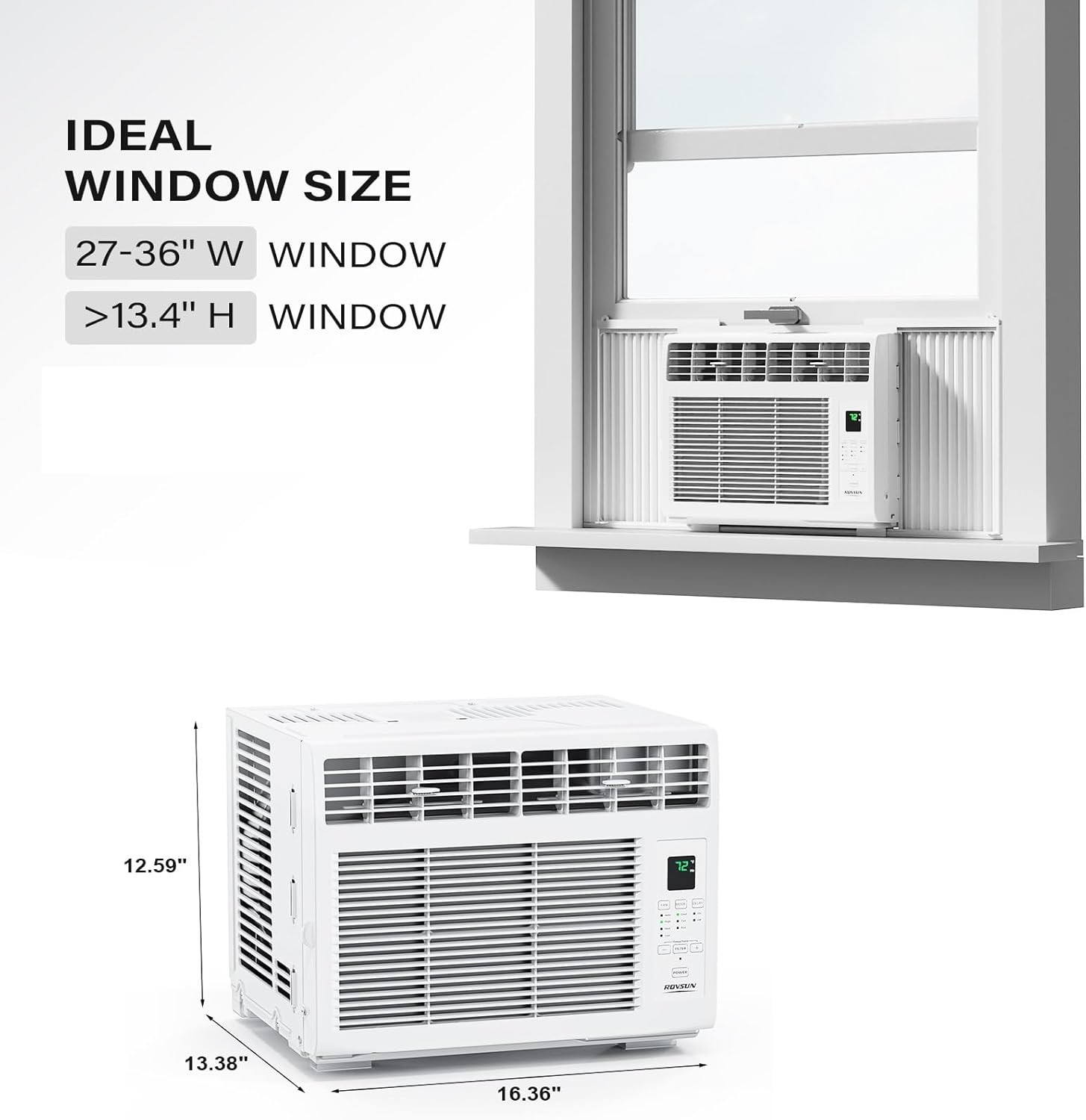 ROVSUN 6000 BTU Window Air Conditioner with Remote & Timer, up to 250 Sq. Ft