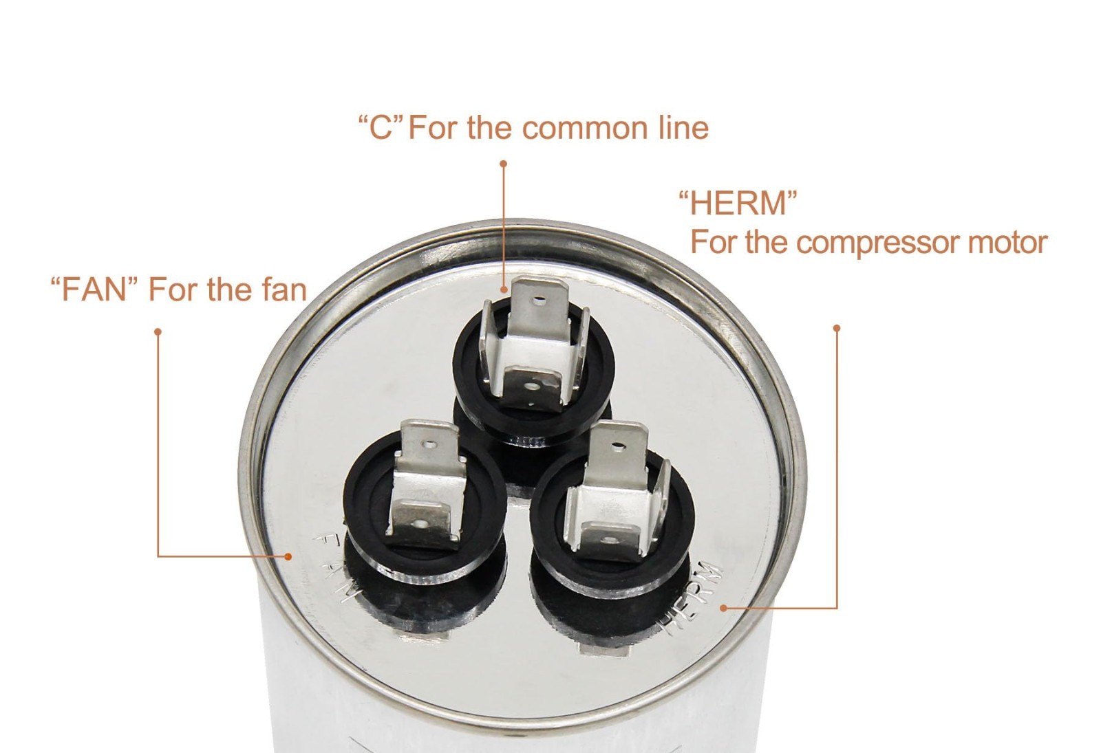 Dual Run Capacitor 45+5 uF 370V/440VAC for AC Motor & Heat Pump – 2 Pack