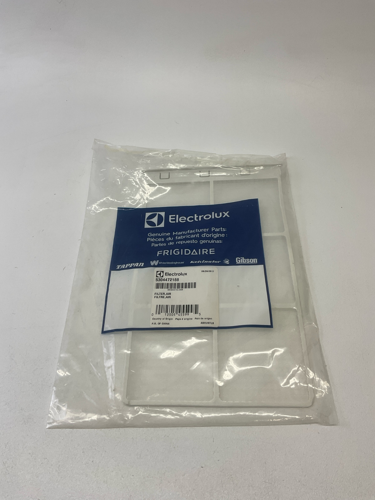 Genuine OEM Electrolux 5304472188 Air Conditioner Room Air Filter – White