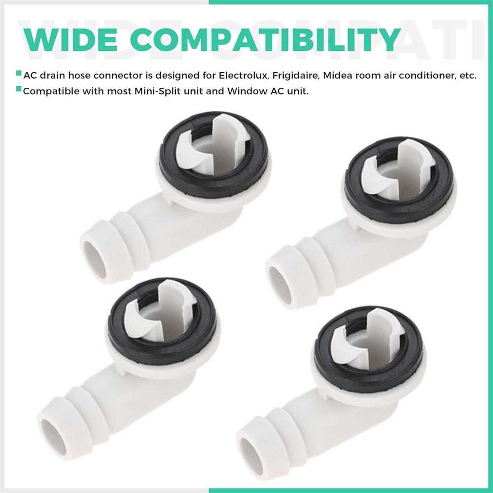 4Pcs 0.6&Prime; 15mm Air Conditioner Drain Hose Connector Elbow For Air Conditioners