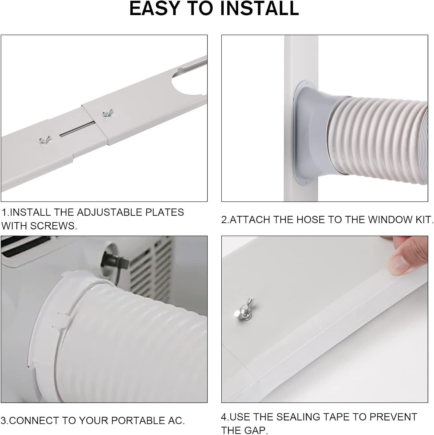 Portable Air Conditioner Window Vent Kit, Adjustable Window Seal with 5.1 Inc…
