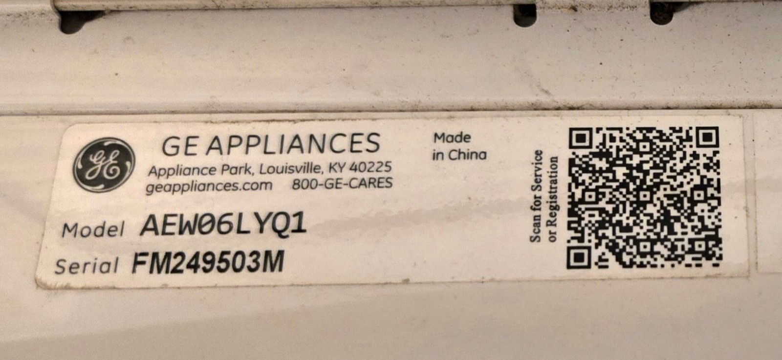 GE AEW06LYQ1 115-volt, 6,000 BTU Window A/C