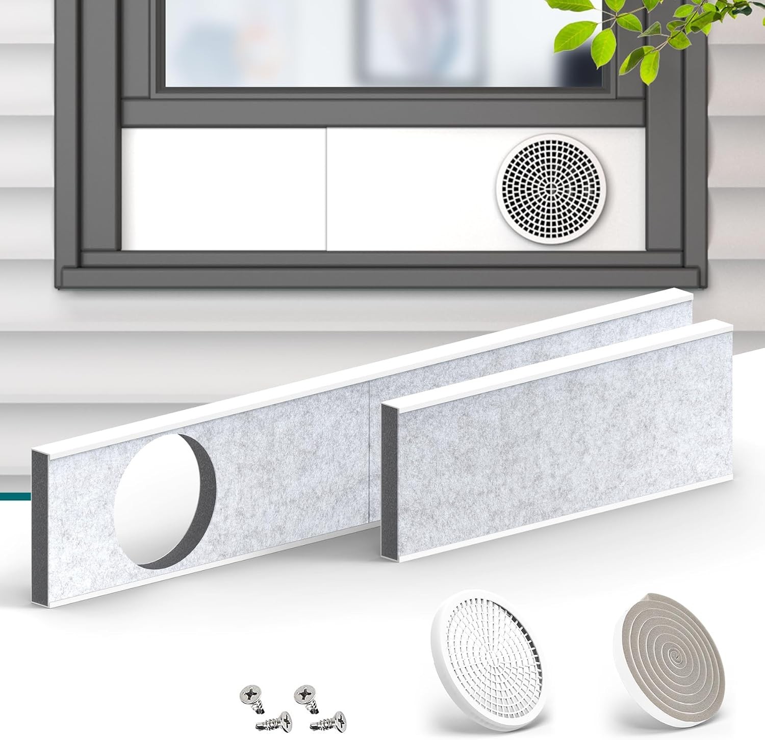Portable Air Conditioner Window Kit With Foam Insulation,Heat And Noise Insul…