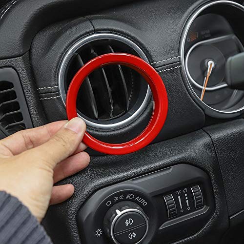 Interior Trim Kit Dashboard Air Conditioner Vent Ring Interior Accessories Red