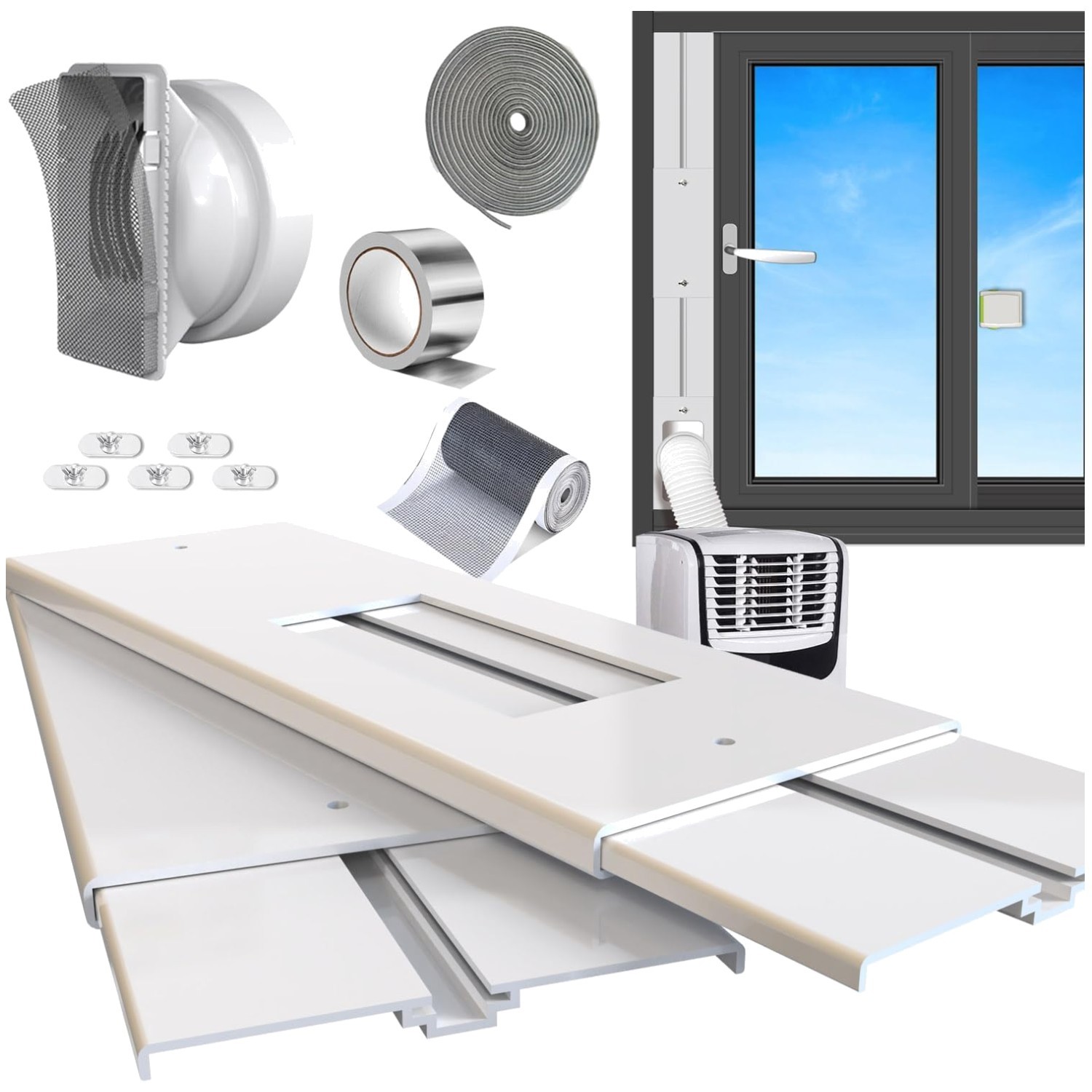 Portable Air Conditioner Window Vent Kit – Universal Adapter