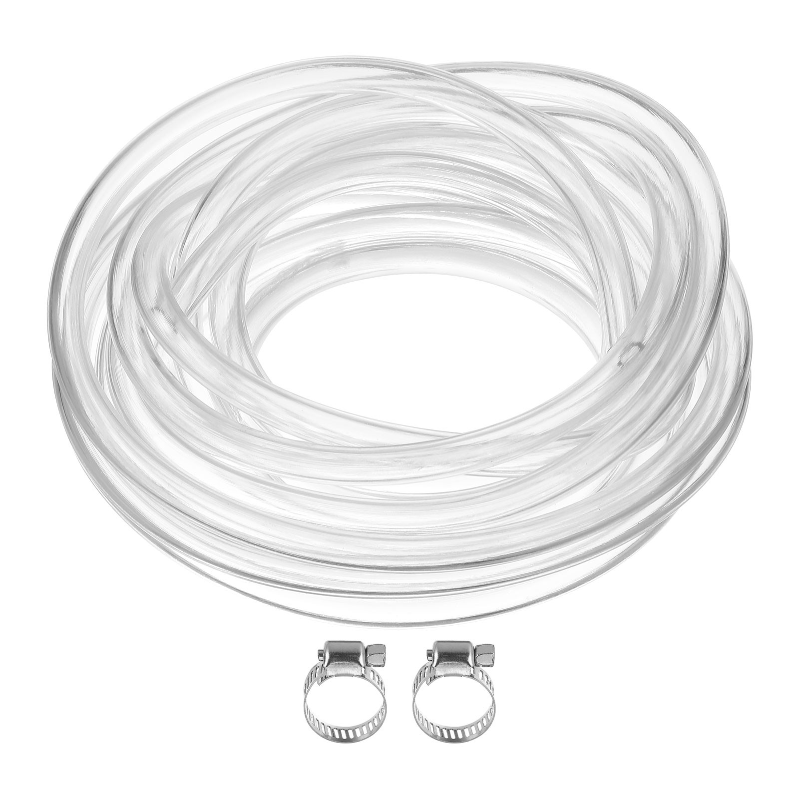 9/32&Prime; ID x 3/8&Prime; OD x 16 Ft Length Clear Vinyl Tubing with 2 Clamps