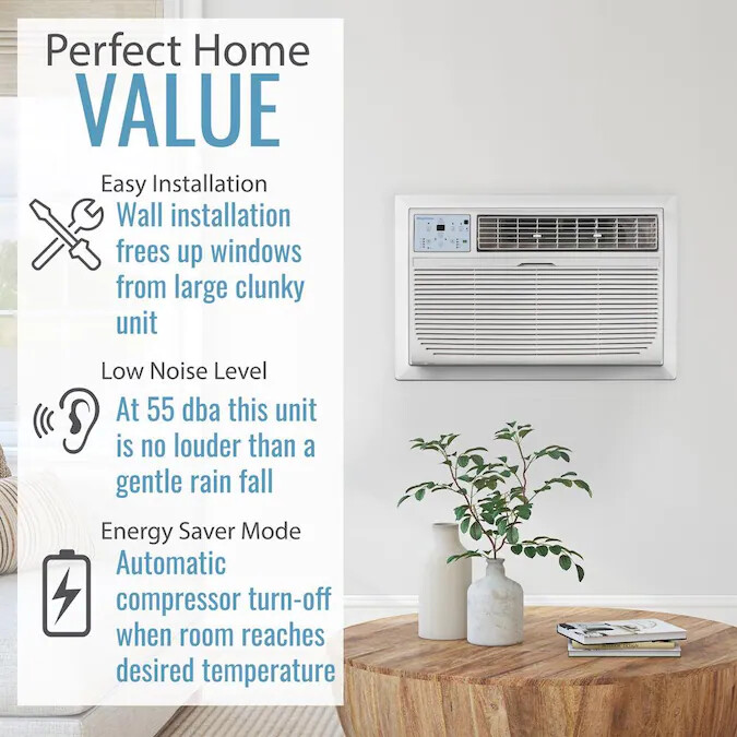 Keystone 450-sq 115-V White Through Wall Air Conditioner ENERGY STAR W/remote