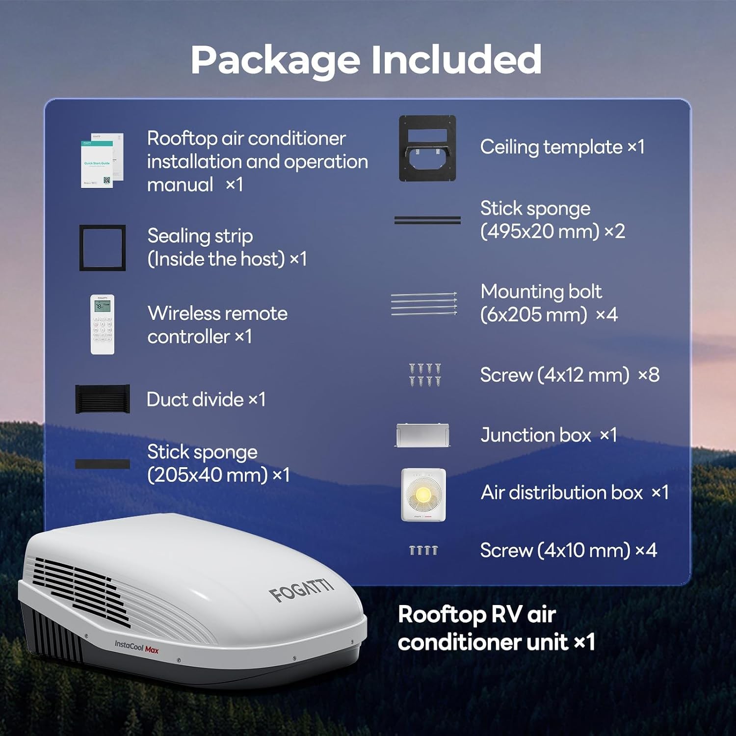 RV Rooftop Air Conditioner 18000 BTU w/Heat Pump for 28–36 ft RVs WiFi Enabled