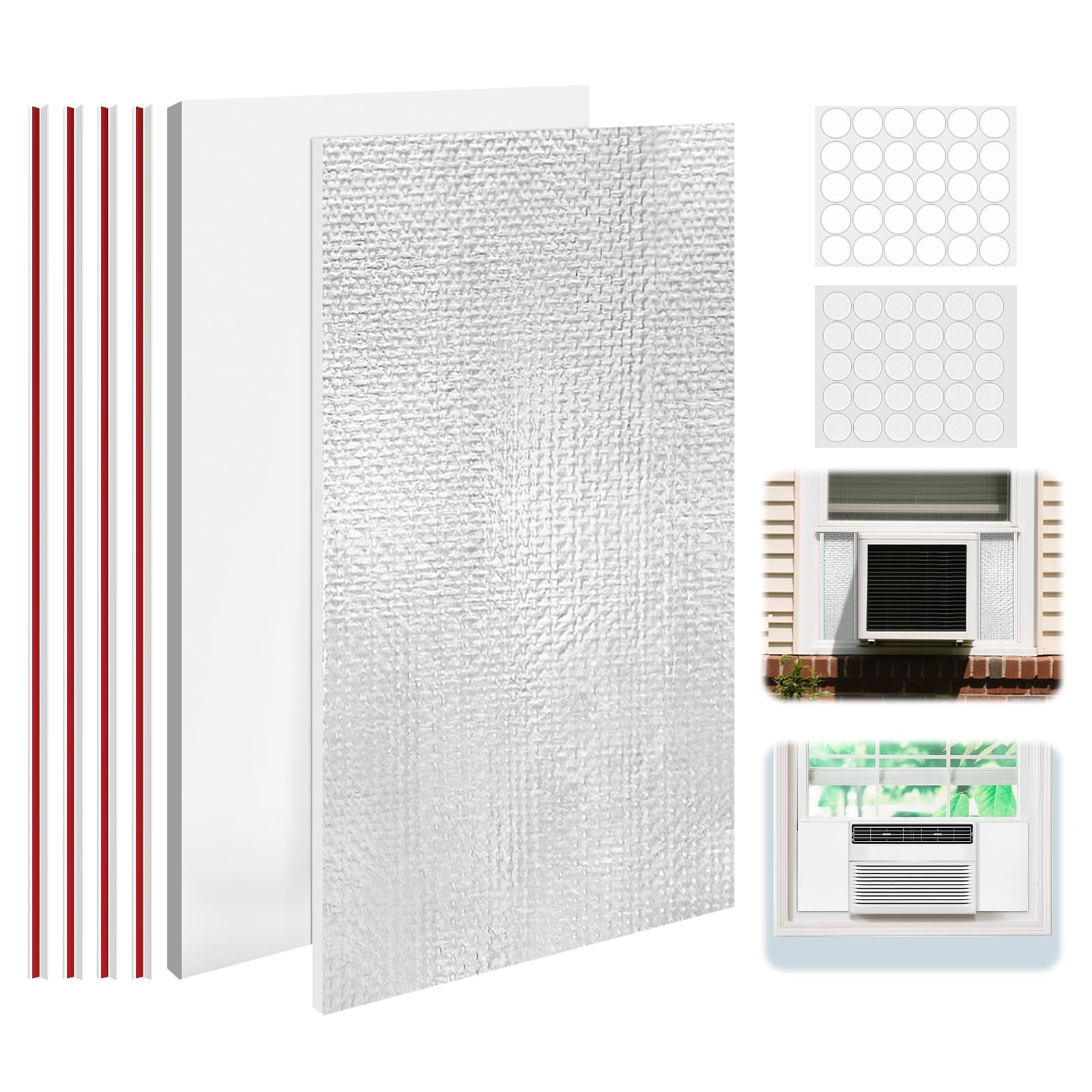 White Window Air Conditioner Insulated Foam Side Panels Replacement