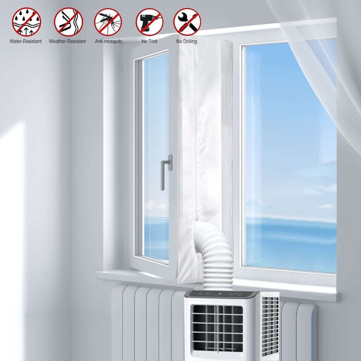 13Ft 10Ft Portable AC Window Seal Kit Universal for Mobile Air Conditioner Unit