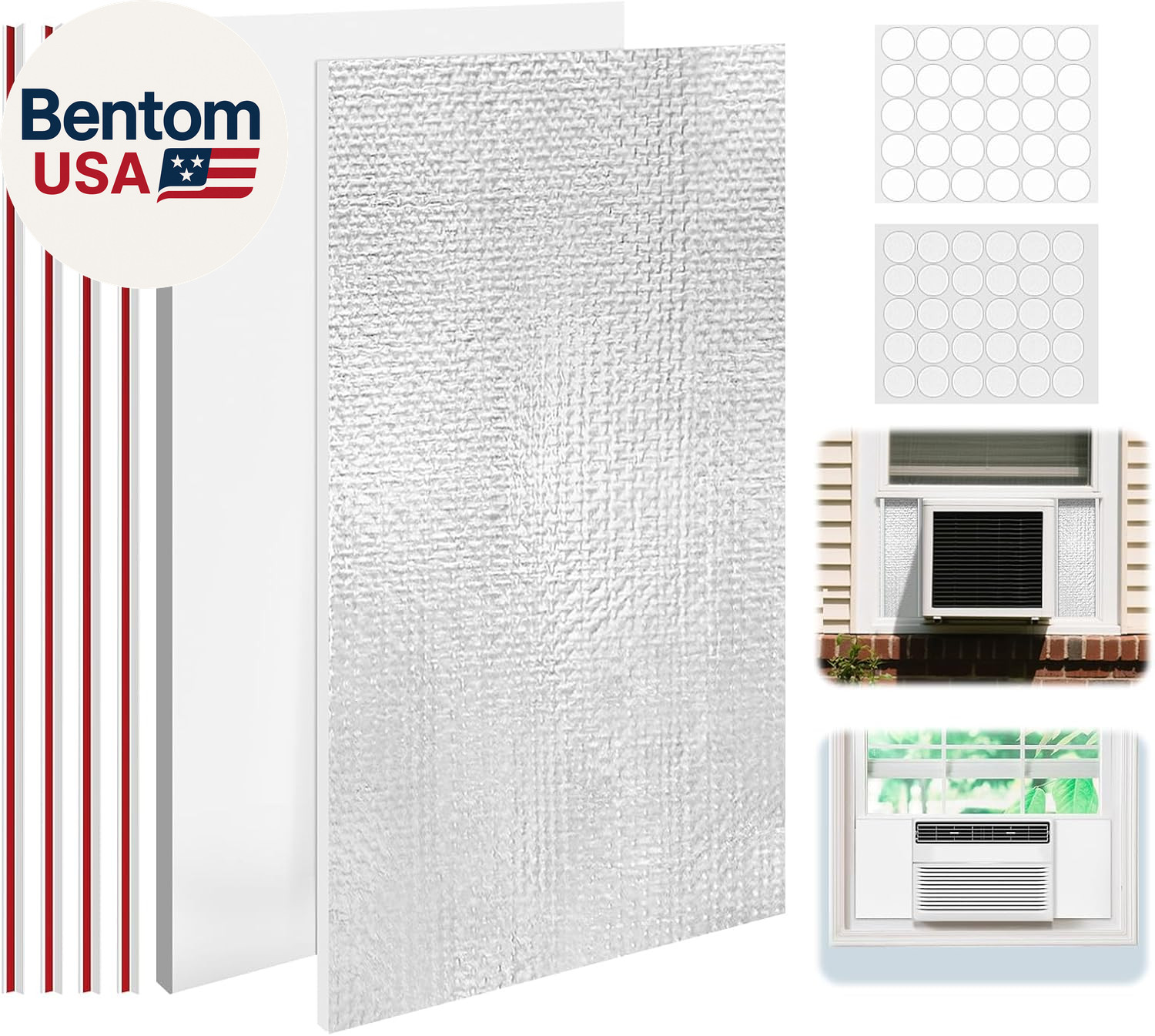 Window Air Conditioner Insulated Foam Panels, Air Conditioner Window Seal Kit,Wi