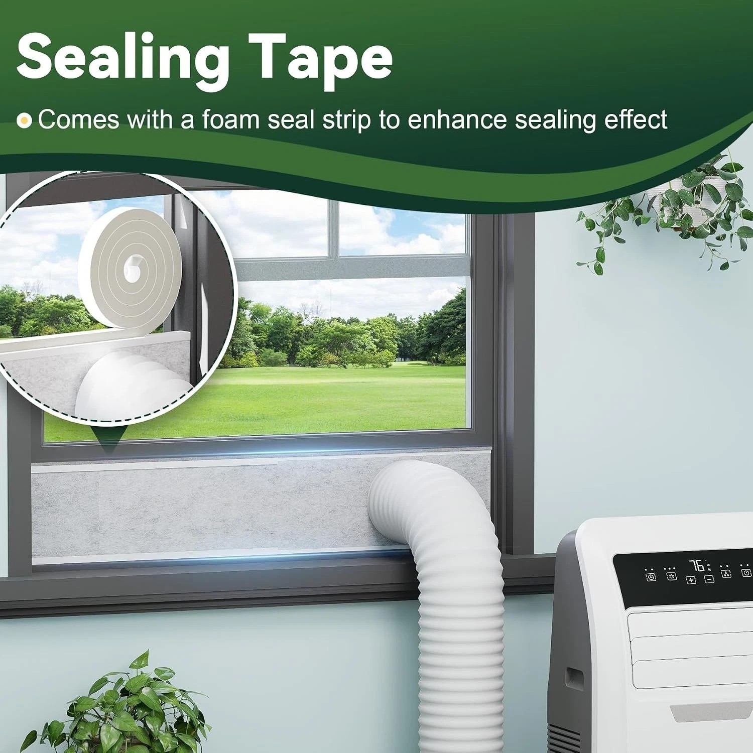 Portable Air Conditioner Window Vent Kit with Insulation Foam Panels, Adjusta…
