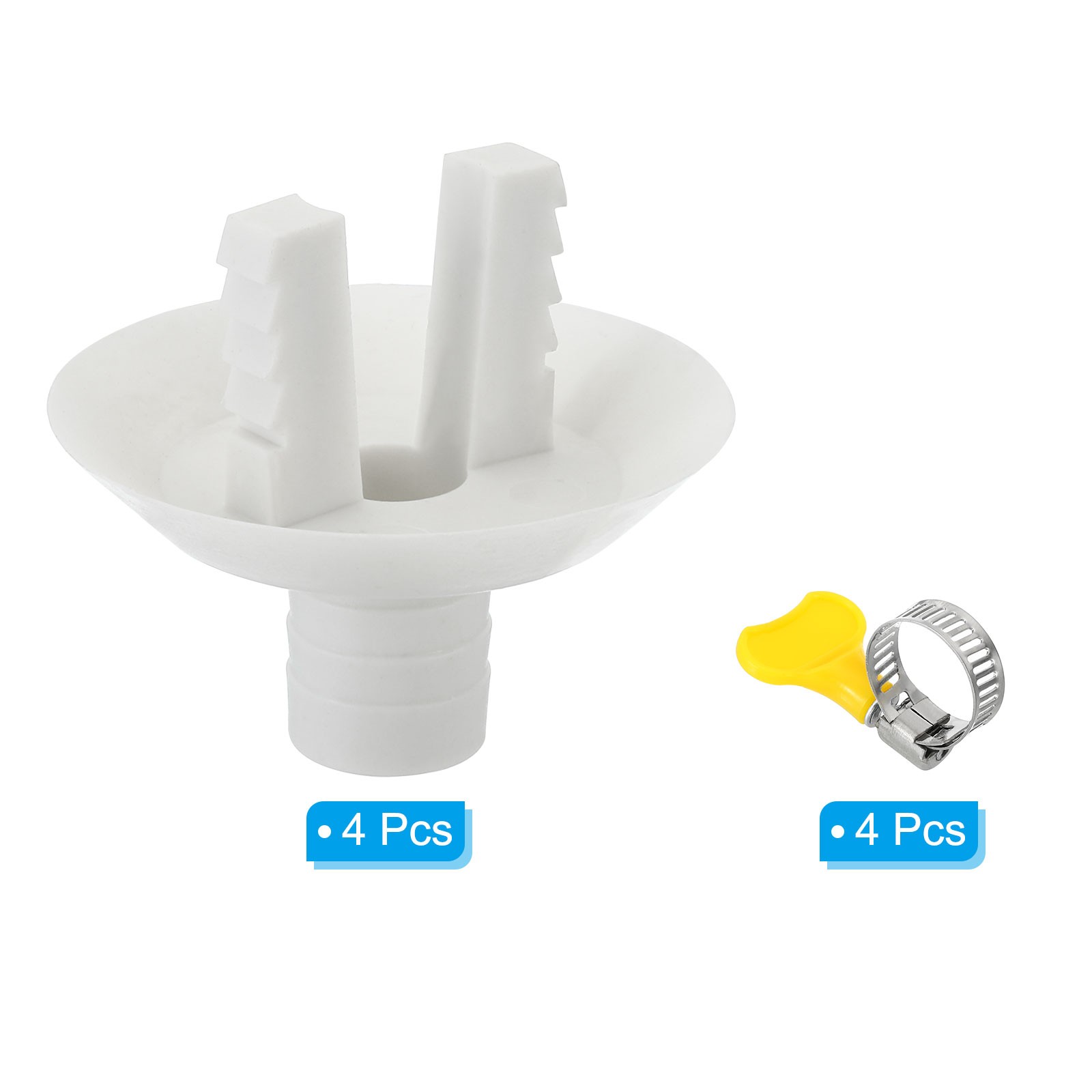 4pcs 27mm Air Conditioner Drain Hose Connector with Clamp, White Style 2