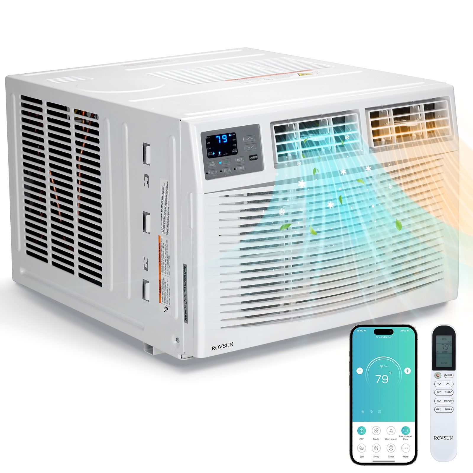 18,000 BTU Heat and Cool Window Air Conditioner With Wifi and Remote Control