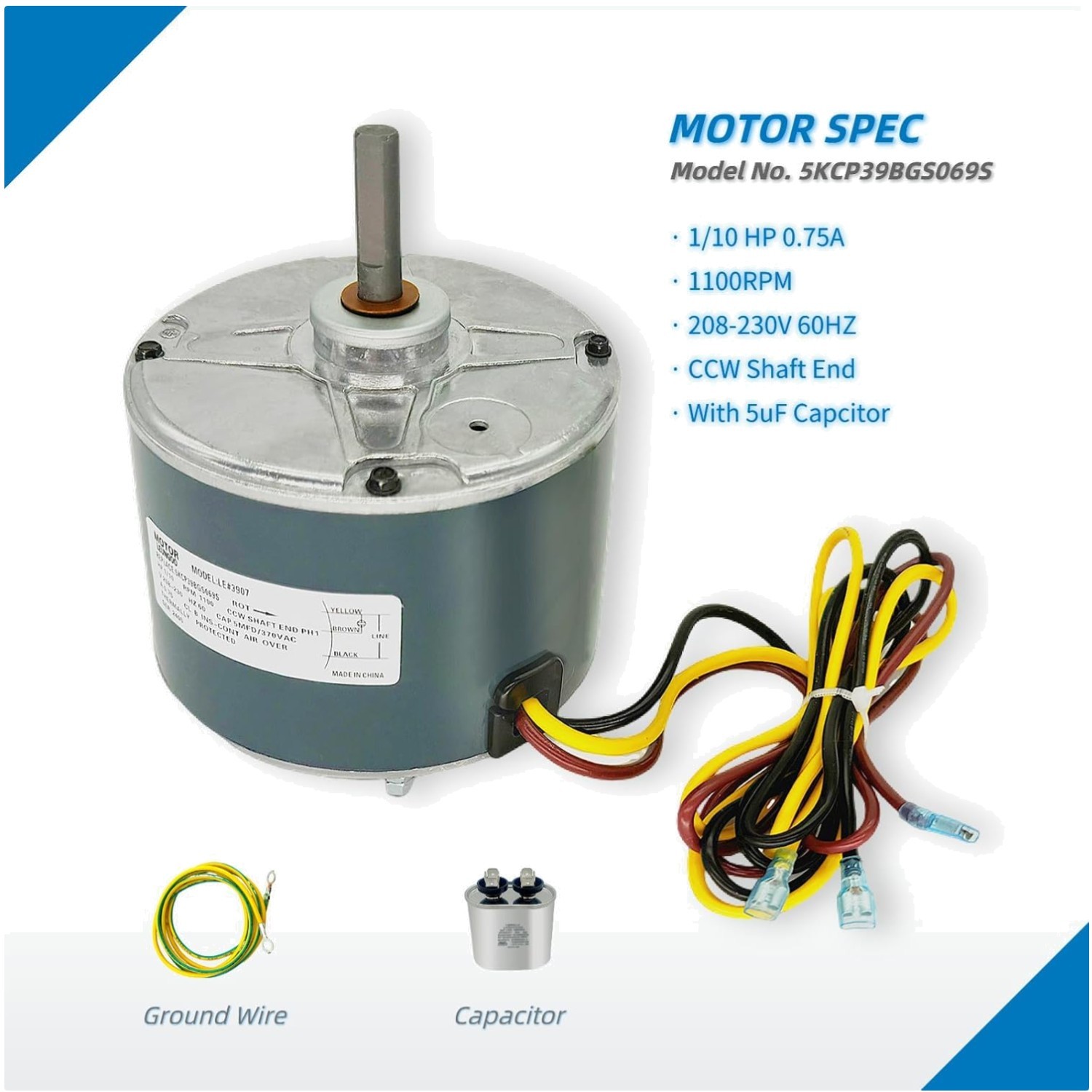 Energy-Efficient Carrier Bryant Payne Motor 208-230V