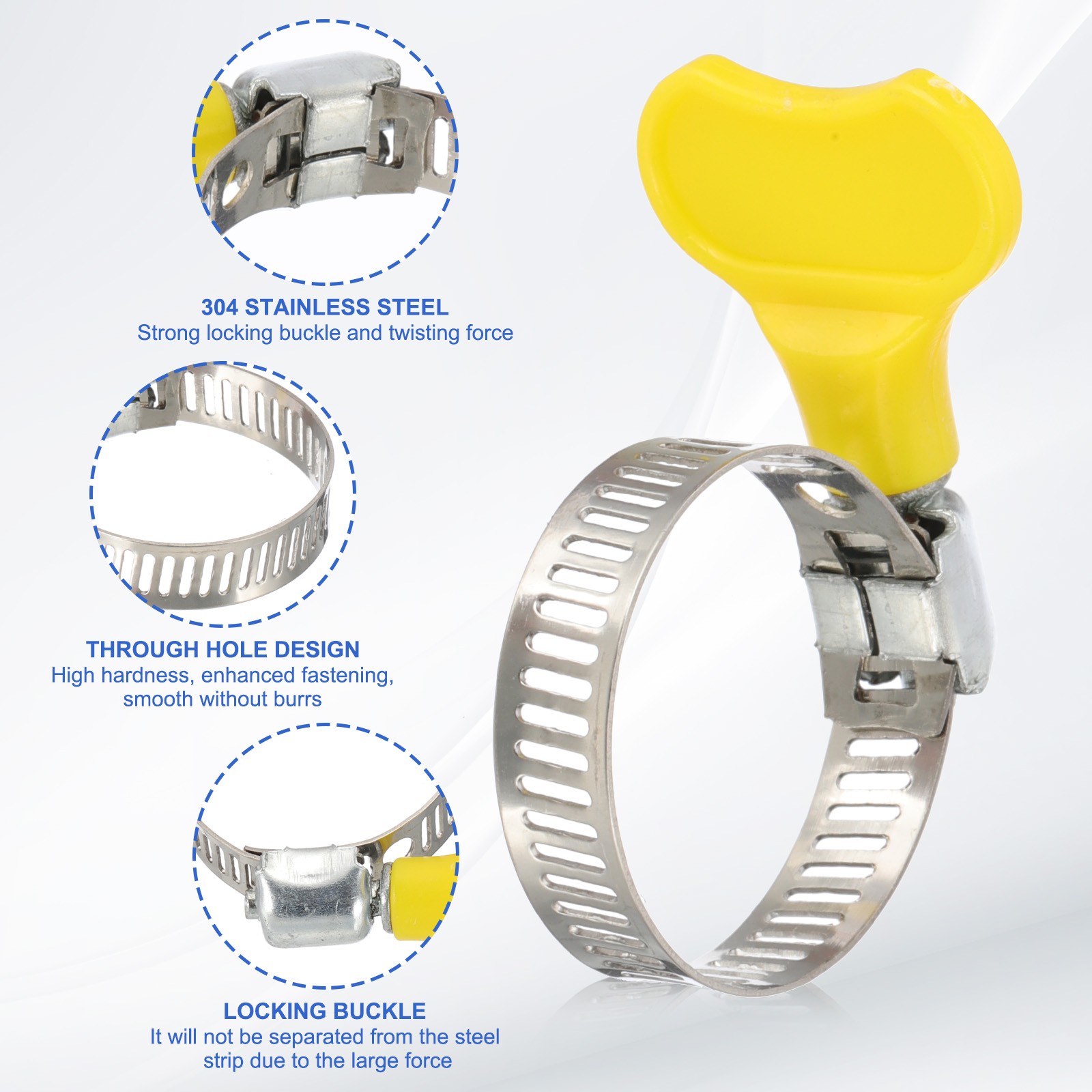 2Pcs Straight Drain Hose Connector Adapter with 4 Hose Clamps for 13-15mm Hose
