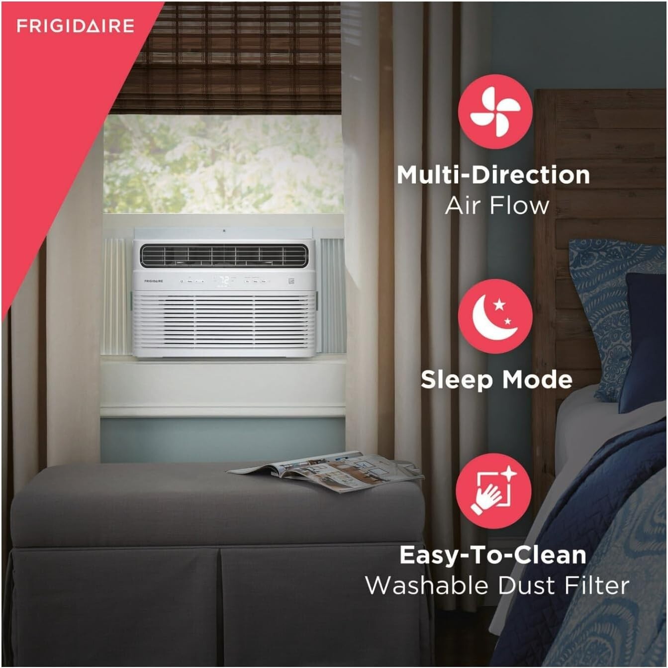 Frigidaire FHWC054WB1 Window Air Conditioner, 5,000 BTU Electronic Controls, Whi