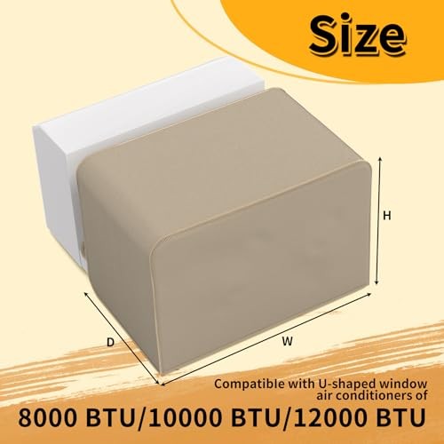 Window Air Conditioner Covers for U-Shaped 8000/10000/12000 BTU Unit, 3