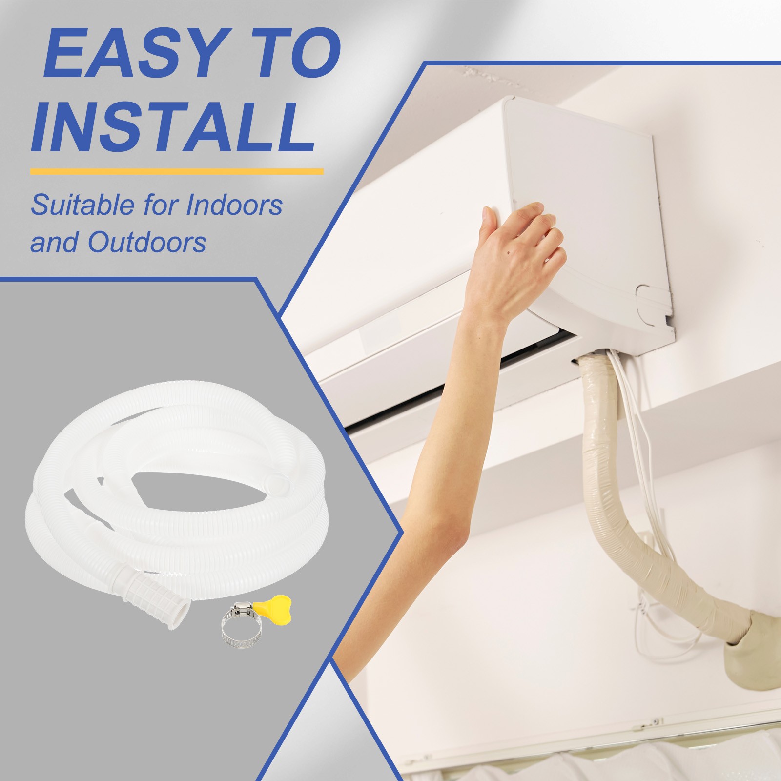 Universal drainage hose for AC, with air conditioner clamp