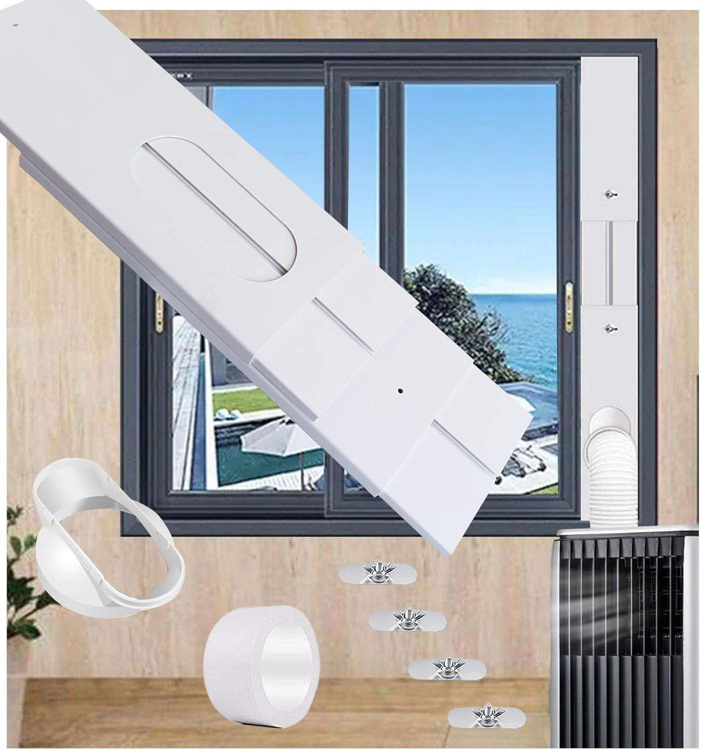 Portable Air Conditioner Window Seal Kit with Coupler,Adjustable