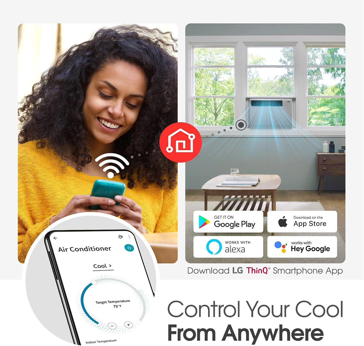 LG 14000 BTU Window Air Conditioner Energy Saving Dual Inverter Remote Control W
